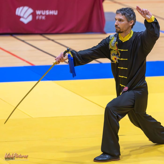 Alexandre Guillouard à l'open de france wushu sanda et taolu de la ffk Eaubonne 2024