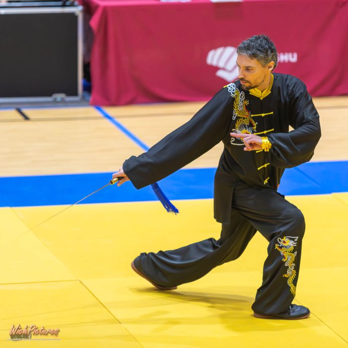 Alexandre Guillouard à l'open de france wushu sanda et taolu de la ffk Eaubonne 2024