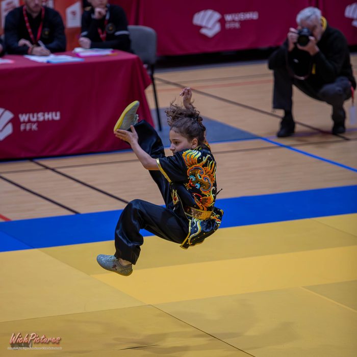 Annabelle à l'open de france wushu sanda et taolu de la ffk Eaubonne 2024