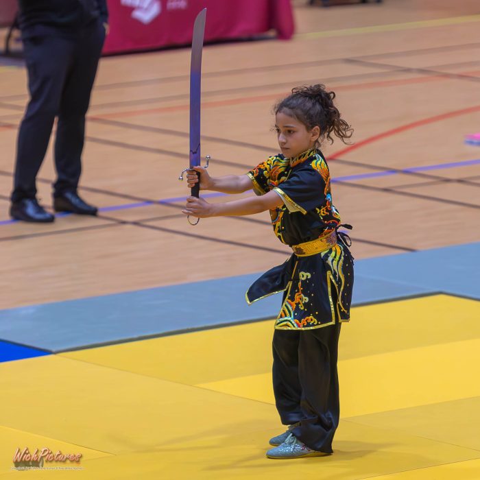 Annabelle à l'open de france wushu sanda et taolu de la ffk Eaubonne 2024