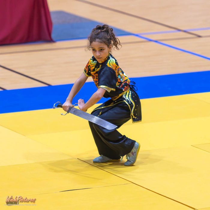 Annabelle à l'open de france wushu sanda et taolu de la ffk Eaubonne 2024