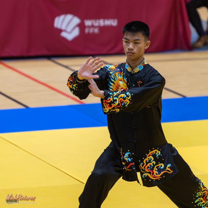 Yann nguyen à l'open de france wushu sanda et taolu de la ffk Eaubonne 2024