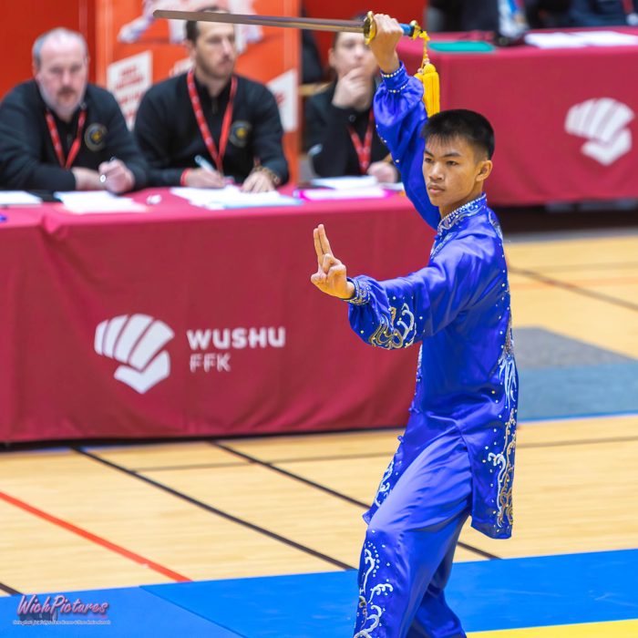 Yann nguyen à l'open de france wushu sanda et taolu de la ffk Eaubonne 2024