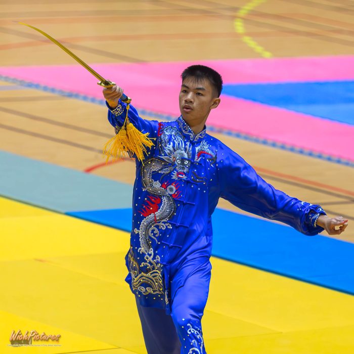 Yann nguyen à l'open de france wushu sanda et taolu de la ffk Eaubonne 2024