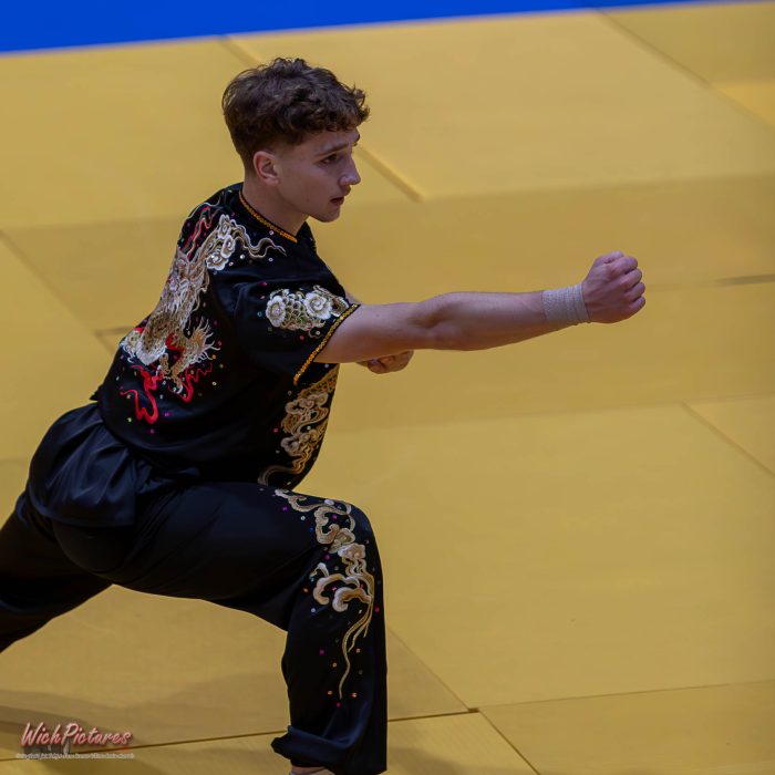 Léandre wichmann à l'open de france wushu sanda et taolu de la ffk Eaubonne 2024